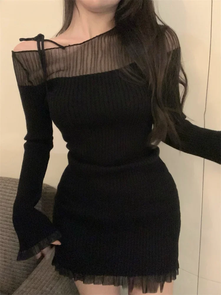 Sexy Mini Lace Dress Women Off Shoulder Bandage Ladies Dresses Patchwork Mesh Ruffles Slim Stretch Elegant Knit Vestidos
Sexy Mini Lace Dress Women Off Shoulder Bandage Ladies Dresses Patchwork Mesh Ruffles Slim Stretch Elegant Knit Vestidos