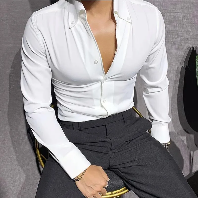 Trend Brand Fashion Stand Collar Solid Color Shirt For Men 2024 Luxury Long Sleeve Slim Fit Casual Business Social Dress Shirts
Trend Brand Fashion Stand Collar Solid Color Shirt For Men 2024 Luxury Long Sleeve Slim Fit Casual Business Social Dress Shirts