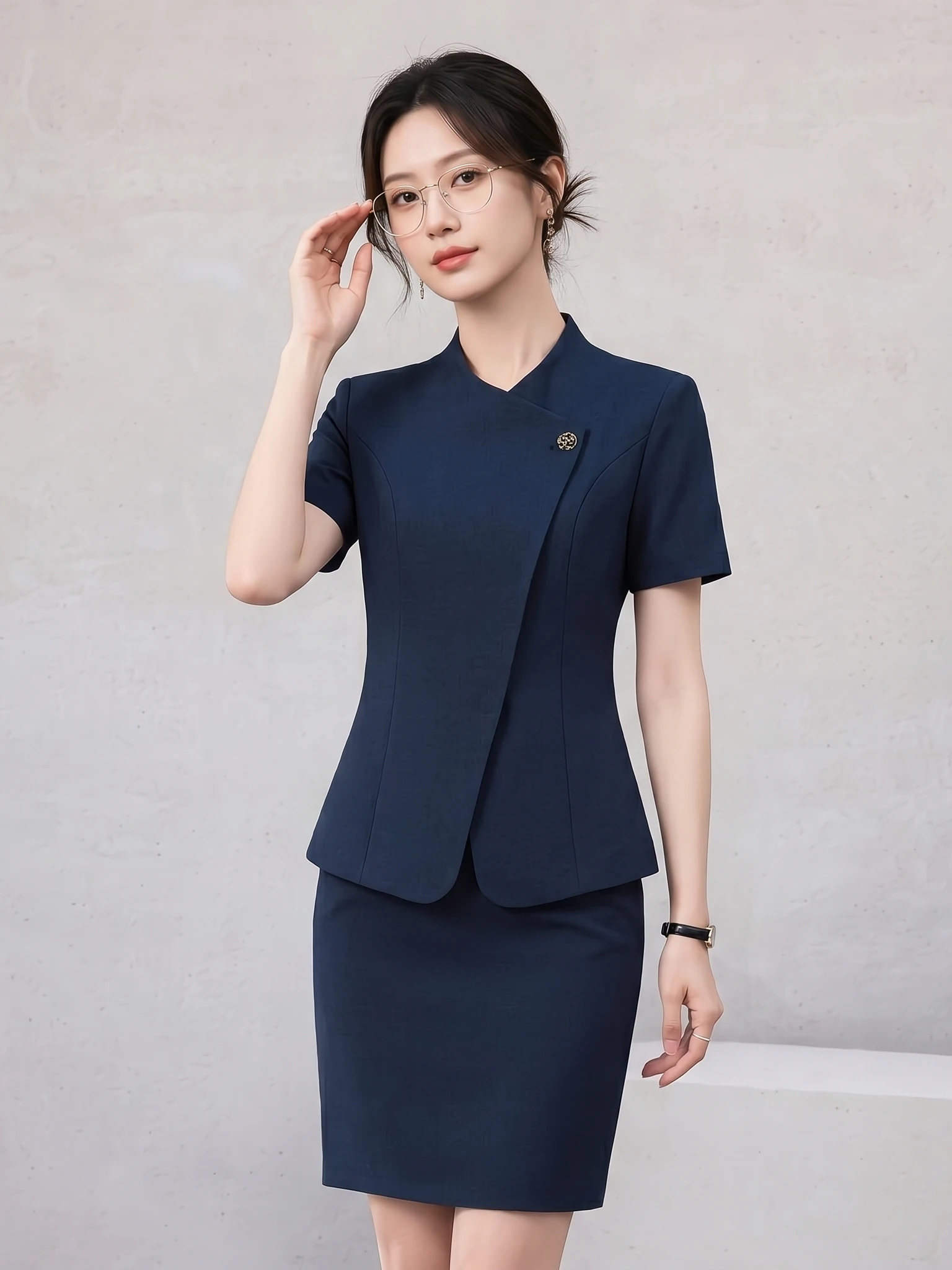 Cobalt Blue Professional Women's Suit Set Summer New Work Uniform Design Sensation Commute Jewelry Store Utility Skirt
Cobalt Blue Professional Women's Suit Set Summer New Work Uniform Design Sensation Commute Jewelry Store Utility Skirt