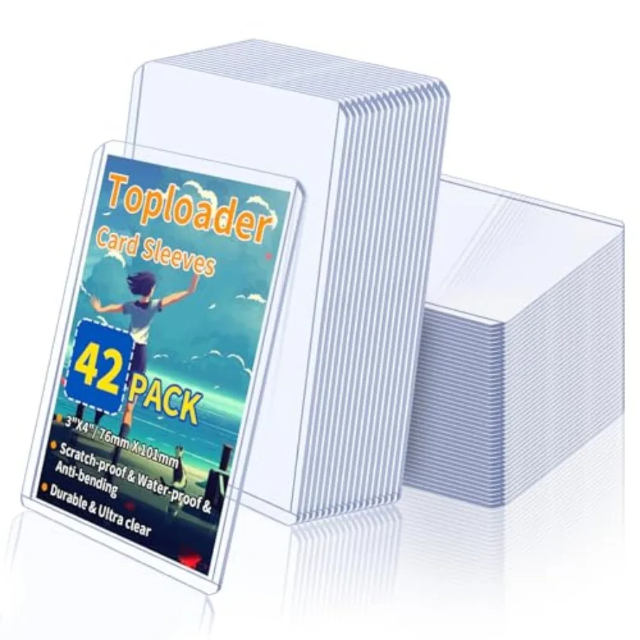 3" x 4" Card Sleeves, Top Loaders for Cards, 42 Count Baseball Card Protectors Hard Plastic, Sports Card Sleeves, Clear Card Ho
3" x 4" Card Sleeves, Top Loaders for Cards, 42 Count Baseball Card Protectors Hard Plastic, Sports Card Sleeves, Clear Card Ho