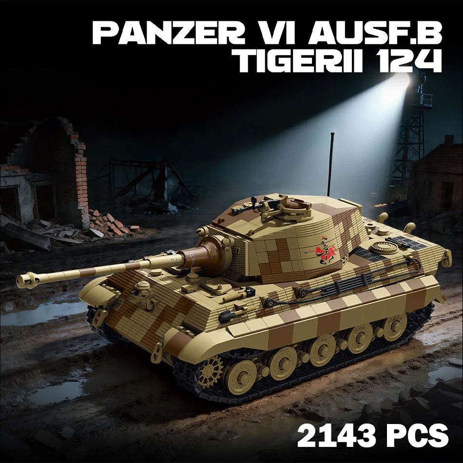 WW2 Military Army Panzer Ausf. B Tiger II 124 Tank Building Blocks War World 2 German Heavy Tank Model Bricks Toy Kids Boys Gift
WW2 Military Army Panzer Ausf. B Tiger II 124 Tank Building Blocks War World 2 German Heavy Tank Model Bricks Toy Kids Boys Gift