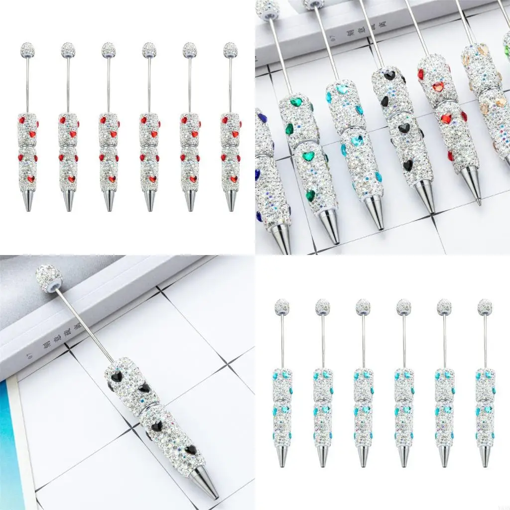 Y5JB 6pcs Glittering Beadable Pen Ballpoint Pen Black Pen 1.0mm Smooth Writing Pen Rhinestones Fancy Pen School Supplies
Y5JB 6pcs Glittering Beadable Pen Ballpoint Pen Black Pen 1.0mm Smooth Writing Pen Rhinestones Fancy Pen School Supplies