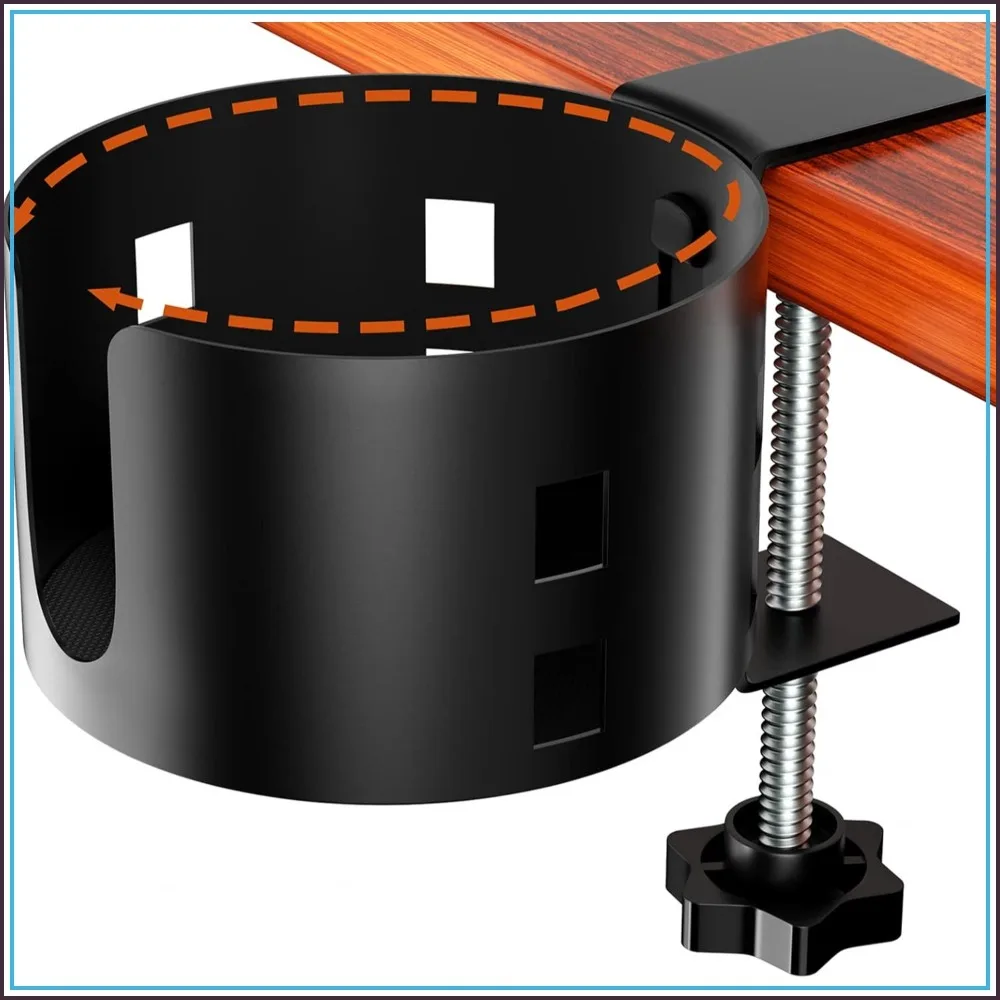 Upgraded Large Desk Cup Holder Clamp, Anti-Spill Metal Cup Holder for Office & Gaming Desk, Fits Universal Cup, Bottles, Pencil Holder (Black)
Upgraded Large Desk Cup Holder Clamp, Anti-Spill Metal Cup Holder for Office & Gaming Desk, Fits Universal Cup, Bottles, Pencil Holder (Black)