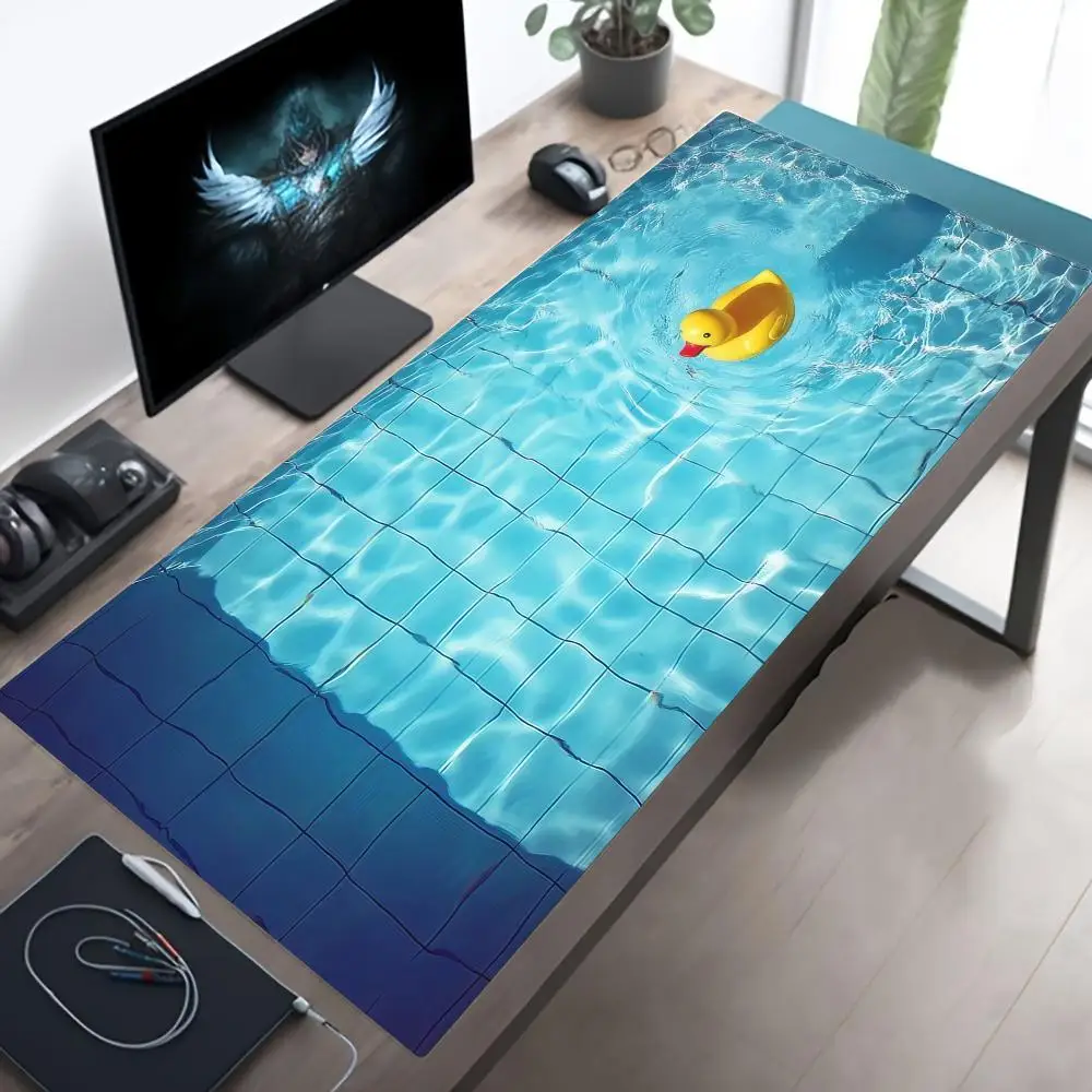 Rubber Duck Pool Water Large Desk Mat Non-Slip Gaming Mouse Pad Office Computer Table Pad