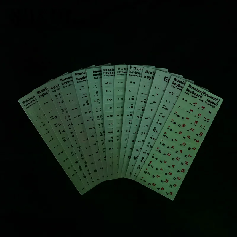 Флуоресцентные наклейки на клавиатуру испанского, русского, арабского, французского языка, английского и т. д. Светящаяся водонепроницаемая защитная пленка для клавиатуры
Флуоресцентные наклейки на клавиатуру испанского, русского, арабского, французского языка, английского и т. д. Светящаяся водонепроницаемая защитная пленка для клавиатуры
