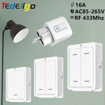 433 mhz Wireless Remote Control switch AC 110V 220V 16A EU FR Korea Plug Electrical Socket for Home Appliance/Lamp/Fan ON OFF