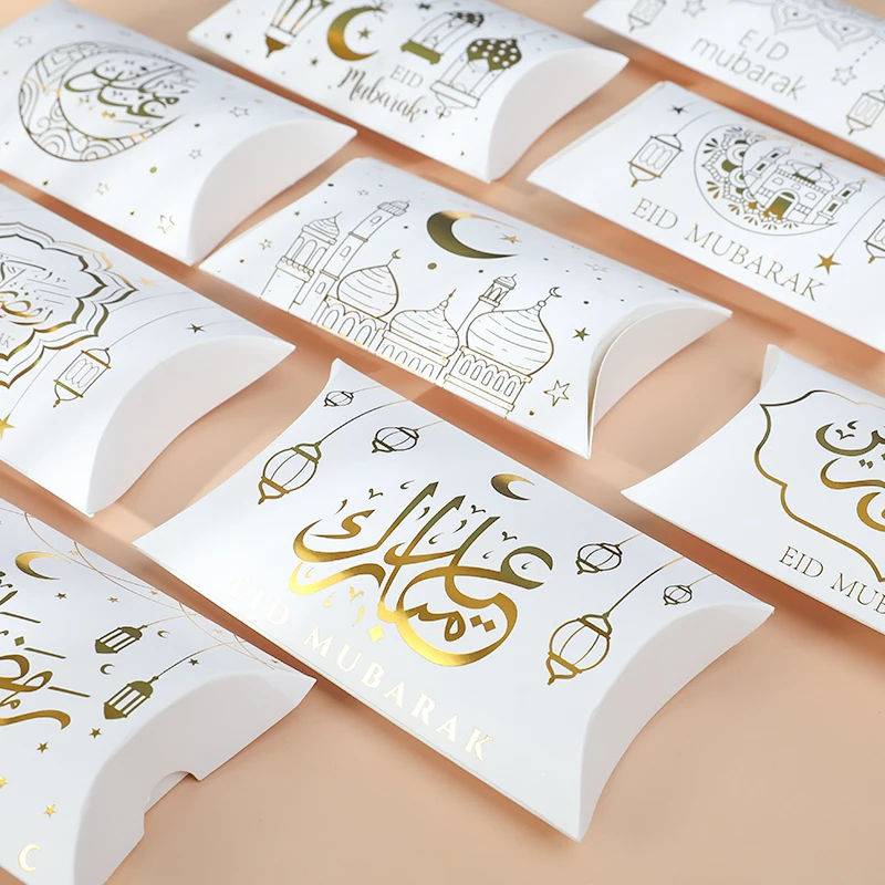 10pcs Eid Mubarak Pillow Shape Gift Box Ramadan Kareem Decoration Candy Cookie Packaging Boxes for Islamic Muslim Party Supplies
10pcs Eid Mubarak Pillow Shape Gift Box Ramadan Kareem Decoration Candy Cookie Packaging Boxes for Islamic Muslim Party Supplies