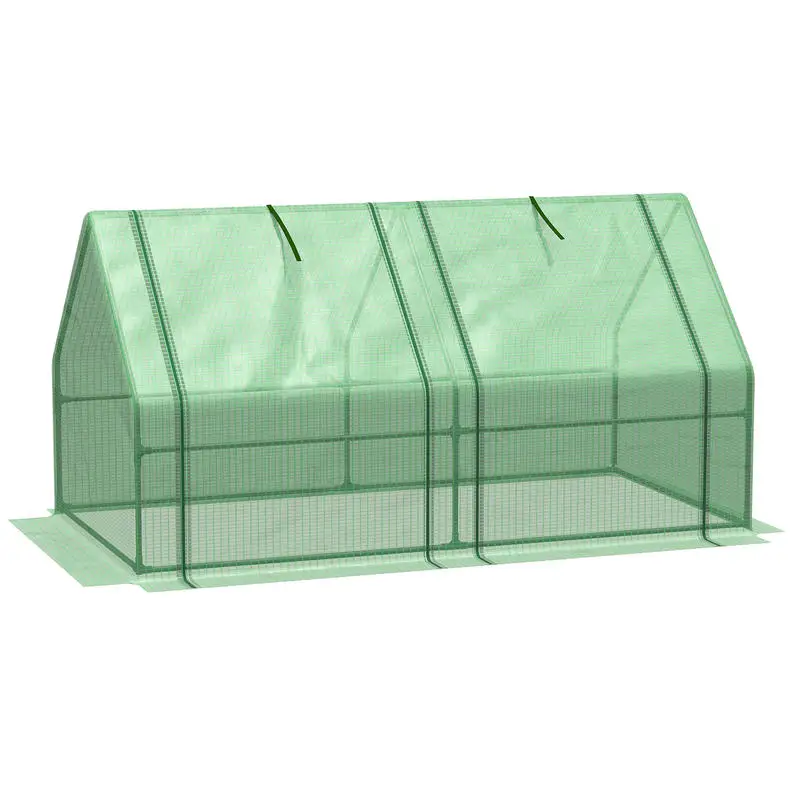 Outsunny Portable Mini Greenhouse, Outdoor Garden with Large Zipper Doors and Water/UV PE Cover, 6' x 3' x 3', Green
Outsunny Portable Mini Greenhouse, Outdoor Garden with Large Zipper Doors and Water/UV PE Cover, 6' x 3' x 3', Green