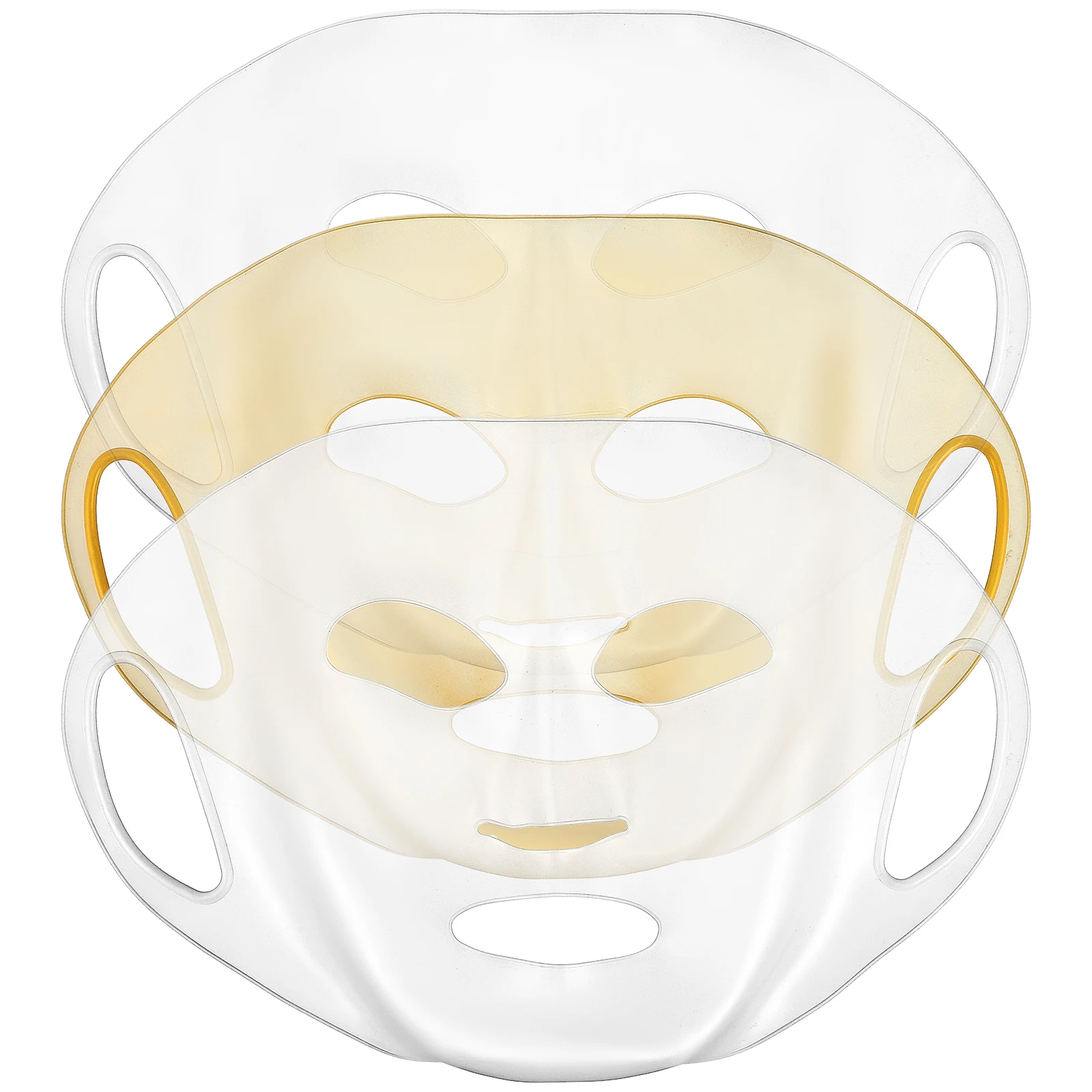 3 Pcs Reusable Silicone Mask Cover 2 White 1 Gold for Moisturizing Facial Bath Hook Design Slow Essence Loss
3 Pcs Reusable Silicone Mask Cover 2 White 1 Gold for Moisturizing Facial Bath Hook Design Slow Essence Loss