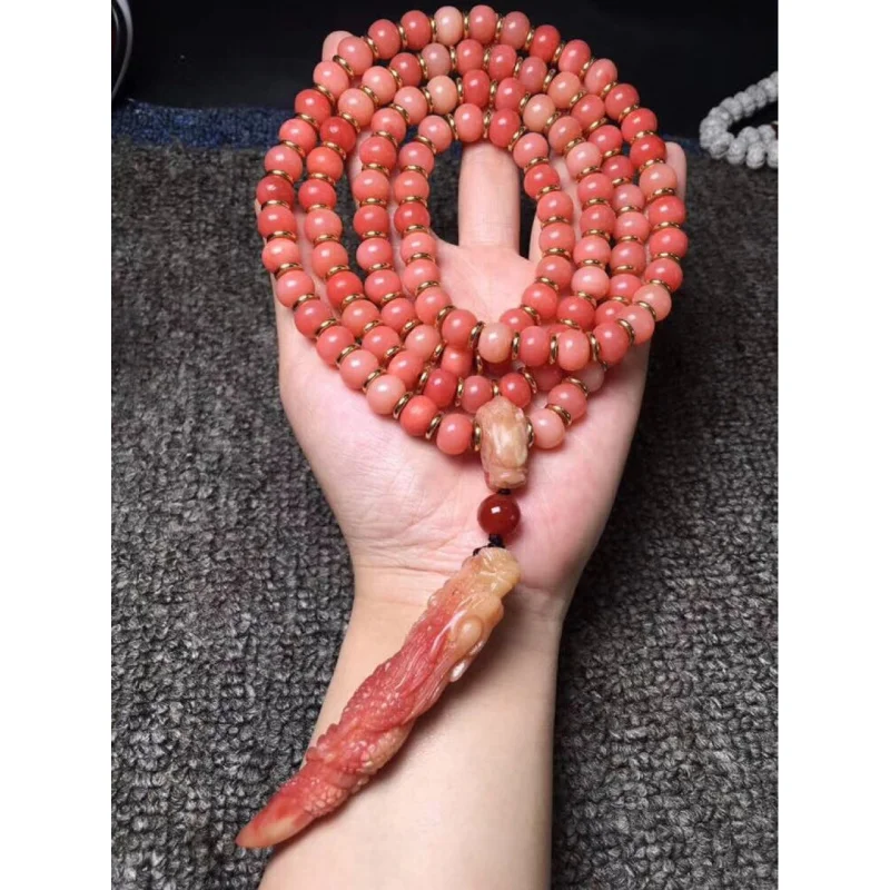 Camel Apple Orchard 108 Buddha Beads, Oily and Jade-like Finish, Deer Bone Dragon Point Pendant
Camel Apple Orchard 108 Buddha Beads, Oily and Jade-like Finish, Deer Bone Dragon Point Pendant
