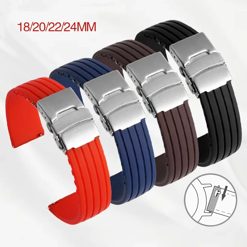 Quick Release Silicone Tire Tread Watch Strap 18mm 20mm 22mm 24mm Stainless Steel Folding Watch Buckle Watch Band Accessories
Quick Release Silicone Tire Tread Watch Strap 18mm 20mm 22mm 24mm Stainless Steel Folding Watch Buckle Watch Band Accessories