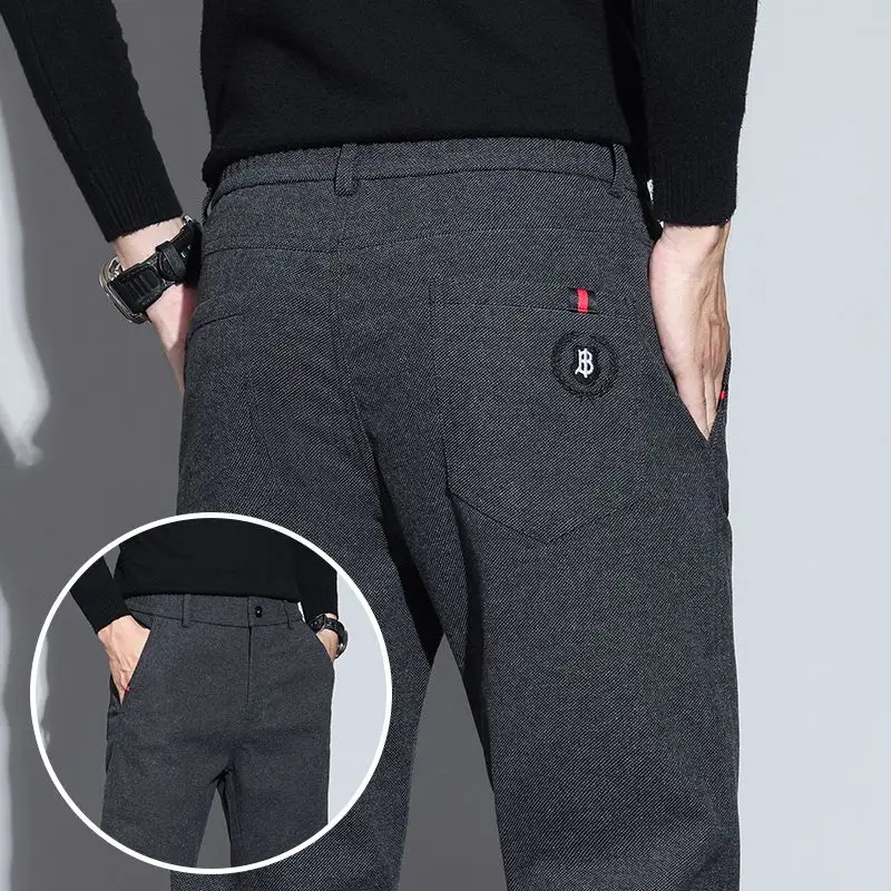 Мужские свободные прямые брюки, мужской пиджак с эластичным поясом, легкие эластичные умные повседневные синие брюки
Мужские свободные прямые брюки, мужской пиджак с эластичным поясом, легкие эластичные умные повседневные синие брюки