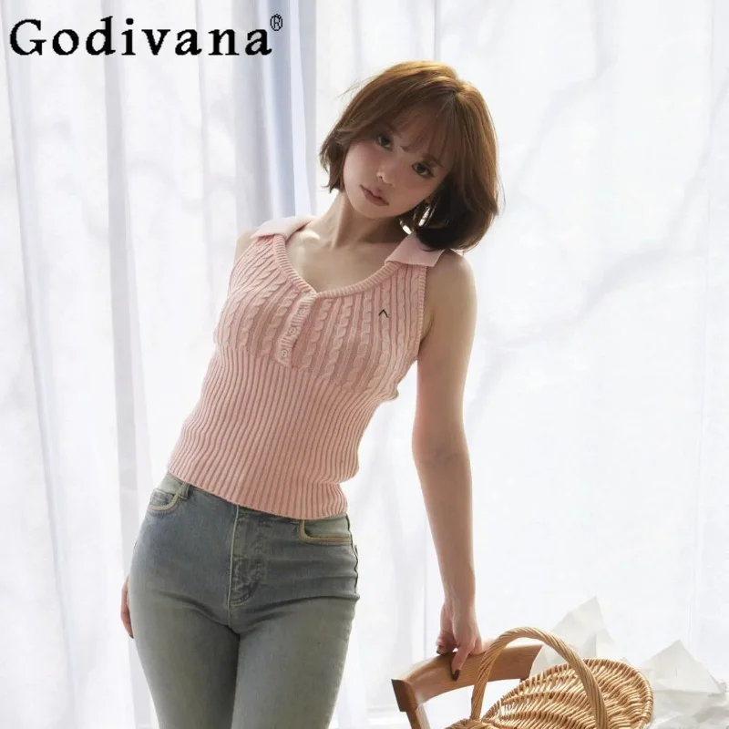 Lady Japanese Style Sweet Knitted Camis 2026 Summer New Clothing Women's Girl Slimming Sleeveless Knitted Top Female Tank Top
Lady Japanese Style Sweet Knitted Camis 2026 Summer New Clothing Women's Girl Slimming Sleeveless Knitted Top Female Tank Top