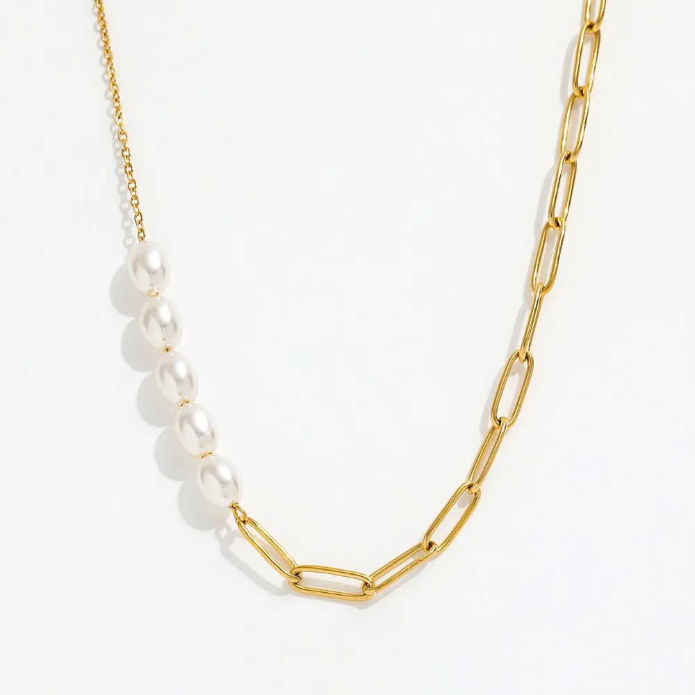 Joolim Jewelry Wholesale No Fade Simple Elegant Fashion Pearl Paper Pin Mixture Chain Stainless Steel Necklace for Women
Joolim Jewelry Wholesale No Fade Simple Elegant Fashion Pearl Paper Pin Mixture Chain Stainless Steel Necklace for Women