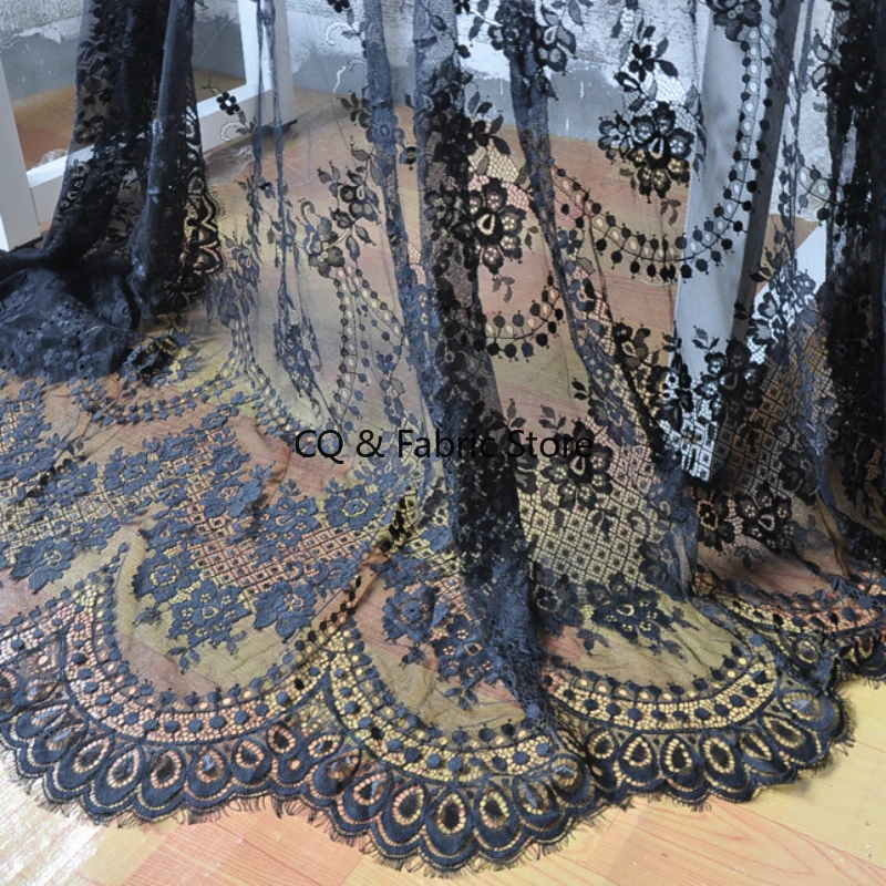 High Quality Black and White French Eyelash Lace Fabric for Wedding Gowns and Photography Background Sewing Material By The Yard
High Quality Black and White French Eyelash Lace Fabric for Wedding Gowns and Photography Background Sewing Material By The Yard