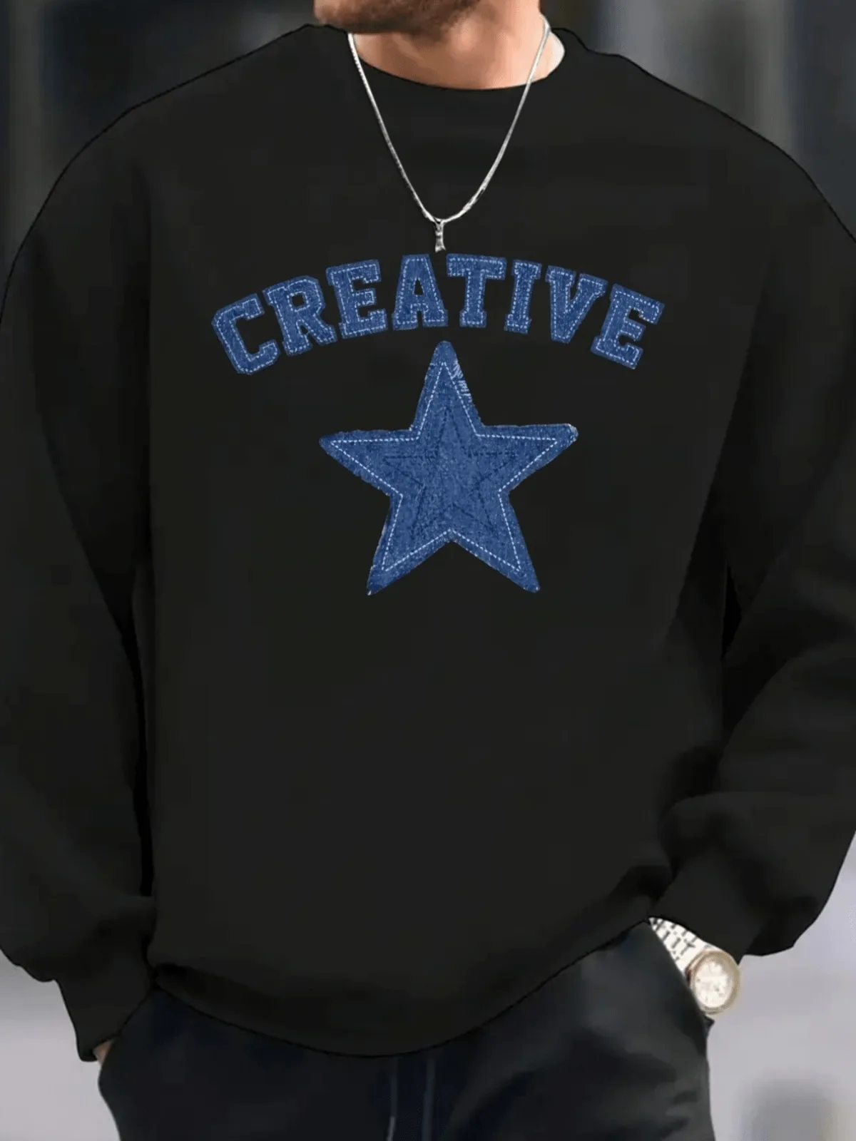Men's Casual Sweatshirt with Creative and Star Graphic Stylish Pullover Top Comfy Long Sleeve Suitable for Holiday Gifts Tops
Men's Casual Sweatshirt with Creative and Star Graphic Stylish Pullover Top Comfy Long Sleeve Suitable for Holiday Gifts Tops