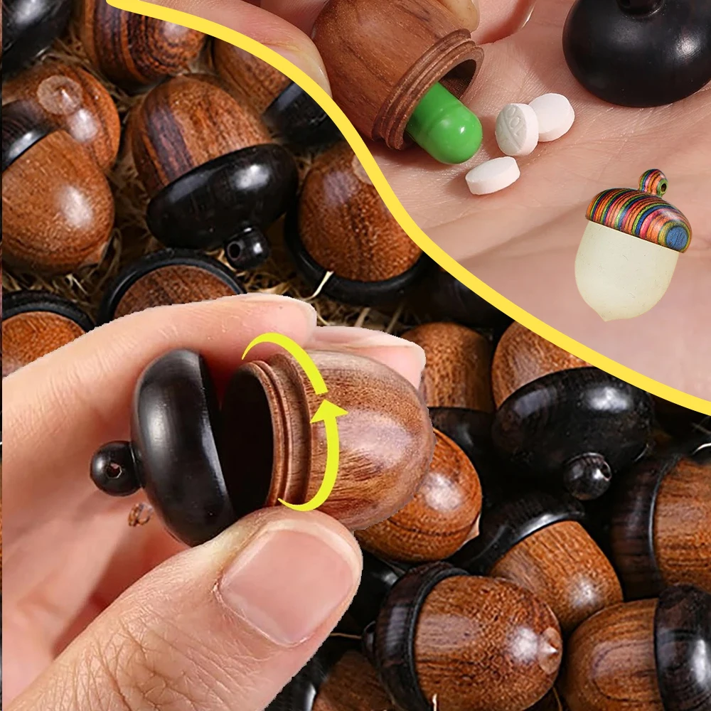 Portable Wooden Medicine Pills Boxs Mini Rescue Tablets Case Granule Storage Box DIY Acorn Pendants Pills Organizer 5/1PCS Set
Portable Wooden Medicine Pills Boxs Mini Rescue Tablets Case Granule Storage Box DIY Acorn Pendants Pills Organizer 5/1PCS Set