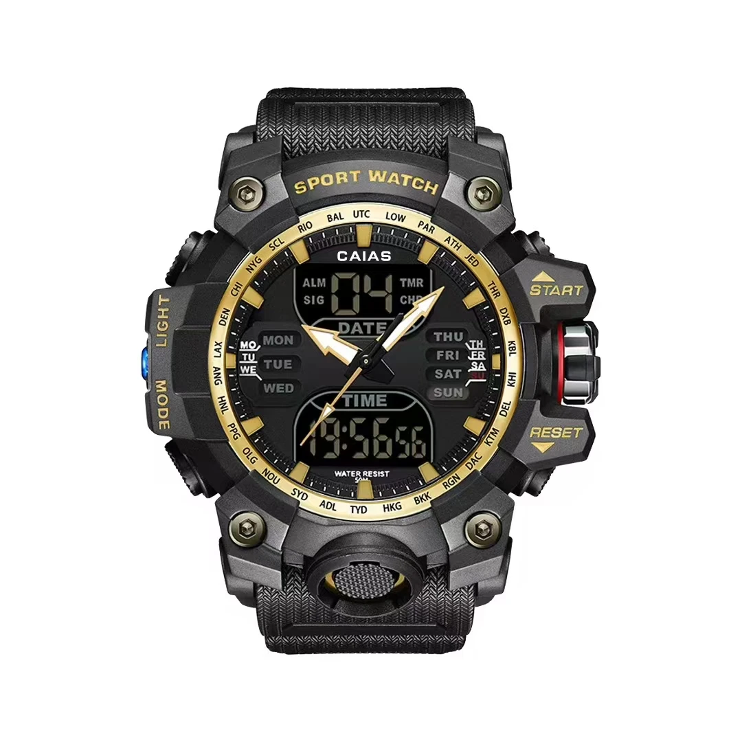 CAIAS Unisex Sports Watch: World Time, Full-Featured, Dual LED Display, Oak Series
CAIAS Unisex Sports Watch: World Time, Full-Featured, Dual LED Display, Oak Series