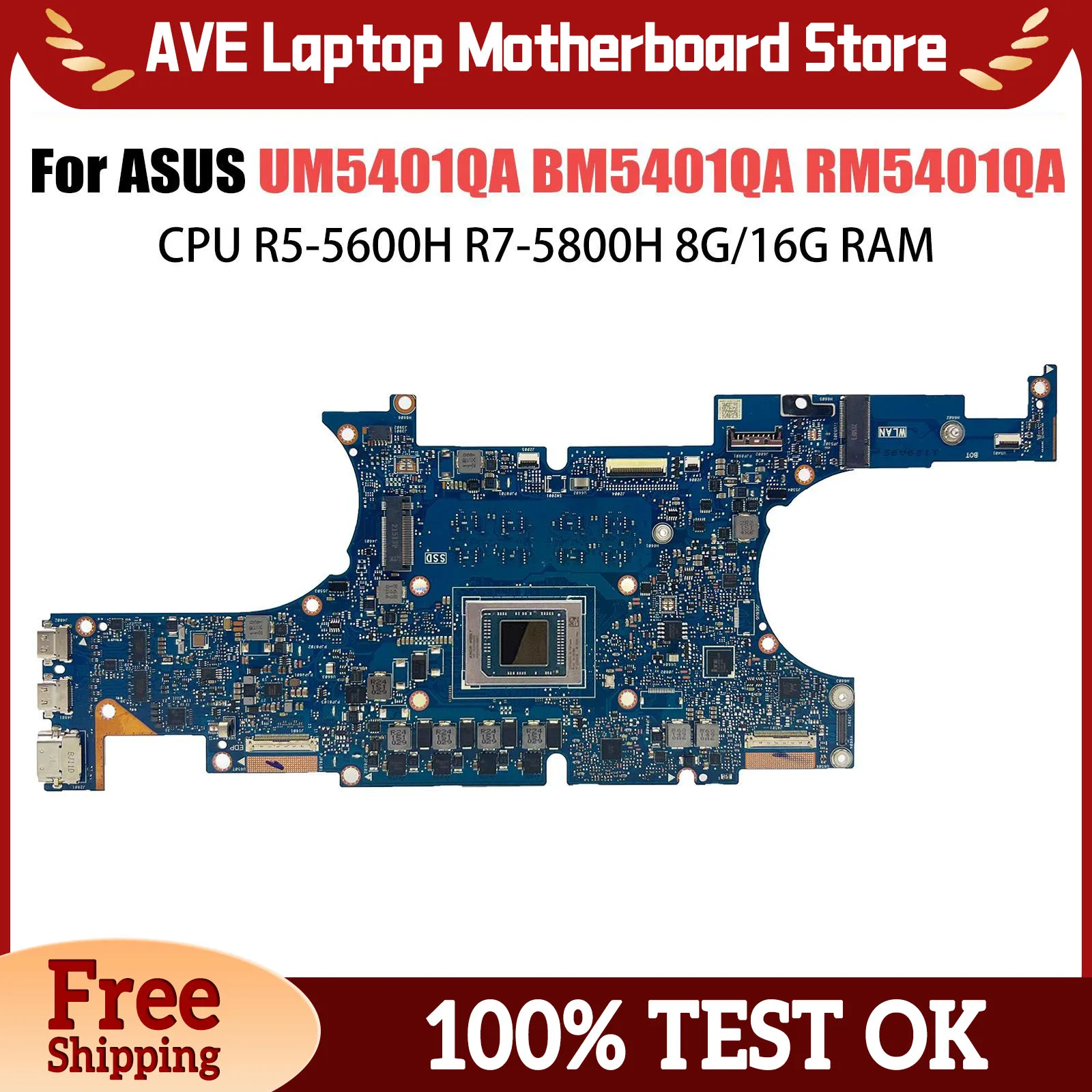 UM5401QA Mainboard For ASUS UM5401Q UN5401QA BM5401QA RM5401QA RN5401QA Laptop Motherboard R5-5600H R7-5800H R9-5900H
UM5401QA Mainboard For ASUS UM5401Q UN5401QA BM5401QA RM5401QA RN5401QA Laptop Motherboard R5-5600H R7-5800H R9-5900H