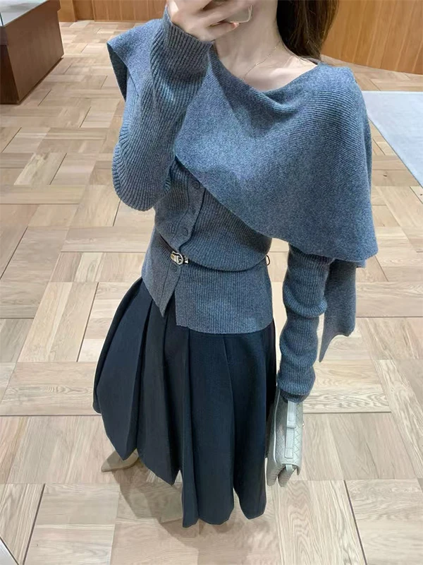 Slimming Base Layer Shirt Sweater Women's Cowl Neck Knitted Coat Asymmetrical Splicing Design Comfortable Soft Long Sleeve Top
Slimming Base Layer Shirt Sweater Women's Cowl Neck Knitted Coat Asymmetrical Splicing Design Comfortable Soft Long Sleeve Top