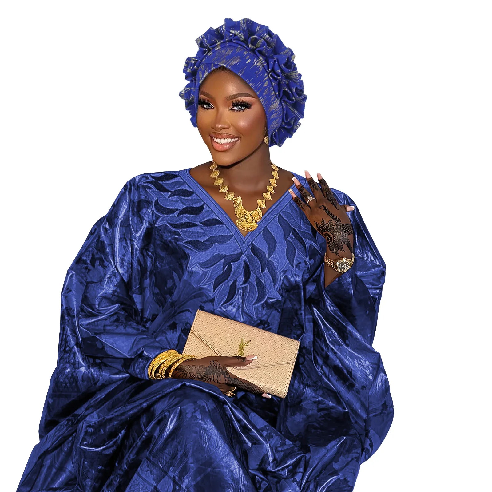 African Ruffled Head Wraps Bonnet Gold Stamping Fabric Turban Cap for Women Nigeria Wedding Party Headtie
African Ruffled Head Wraps Bonnet Gold Stamping Fabric Turban Cap for Women Nigeria Wedding Party Headtie