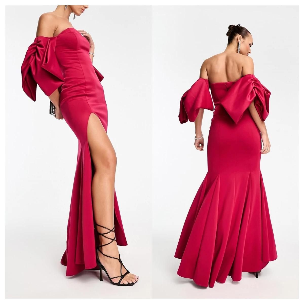 Customized Fashion Red Satin Evening Dress Off the Shoulder Short Sleeves Vestido De Festa Special Occasion Gowns Zipper Back
Customized Fashion Red Satin Evening Dress Off the Shoulder Short Sleeves Vestido De Festa Special Occasion Gowns Zipper Back