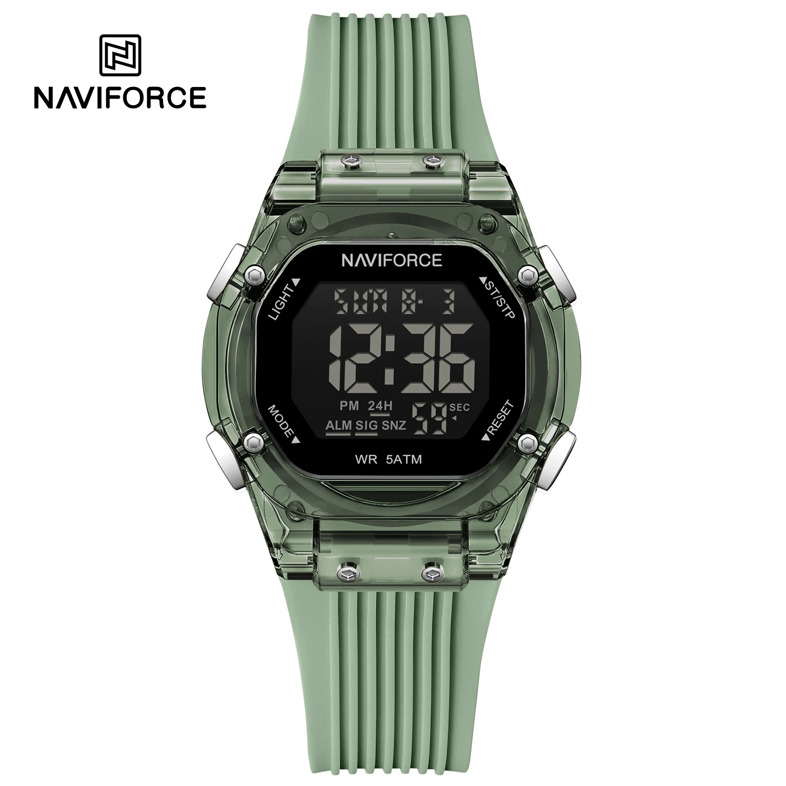 NAVIFORCE 6114 Brand Fashion Electronic Watches for Woman Calendar Waterproof Silicone Strap Sports Casual Ladies Digital Watch
NAVIFORCE 6114 Brand Fashion Electronic Watches for Woman Calendar Waterproof Silicone Strap Sports Casual Ladies Digital Watch
