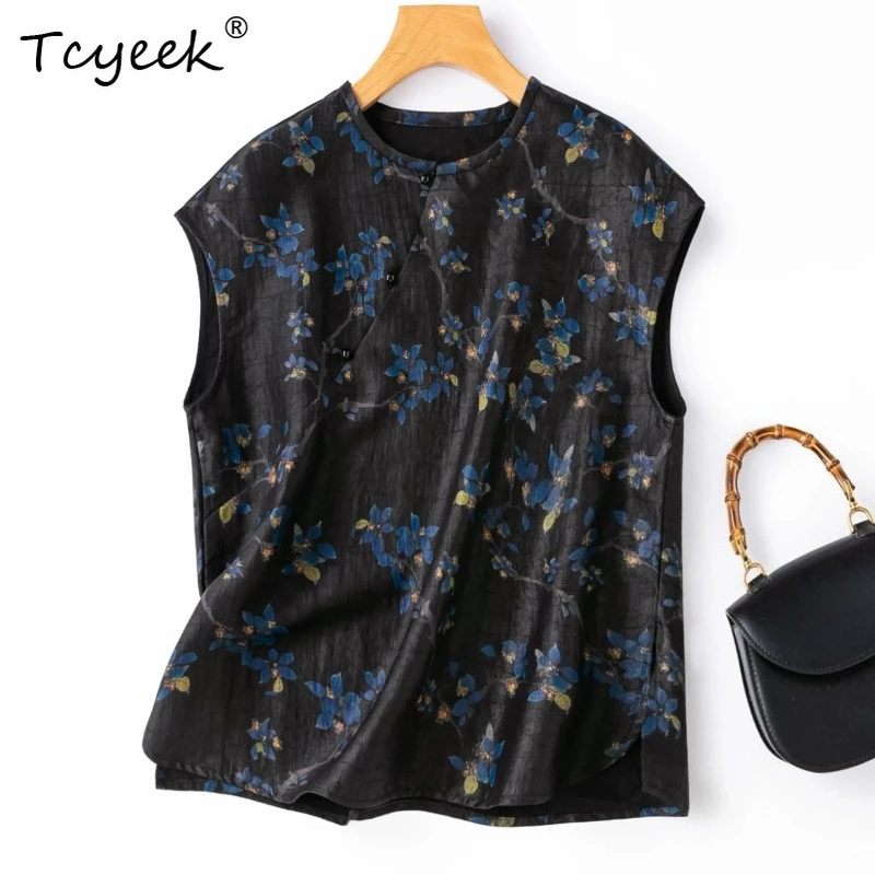 Tcyeek 100% Real Silk Women Tank Top 2026 Spring Summer High-quality Modified Cheongsam Short Vest Female Clothing Ropa De Mujer
Tcyeek 100% Real Silk Women Tank Top 2026 Spring Summer High-quality Modified Cheongsam Short Vest Female Clothing Ropa De Mujer