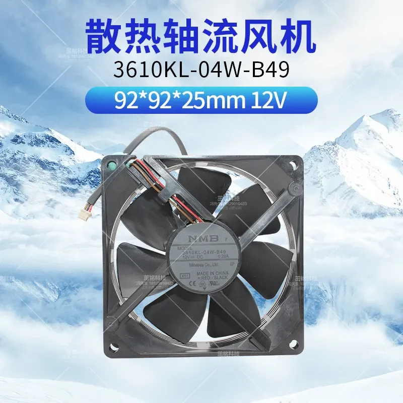 Original NMB Fan for 3610KL-04W-B49 9025 12V 0.28A Three-Wire Cooling Fan 92 x 92 x 25mm
Original NMB Fan for 3610KL-04W-B49 9025 12V 0.28A Three-Wire Cooling Fan 92 x 92 x 25mm