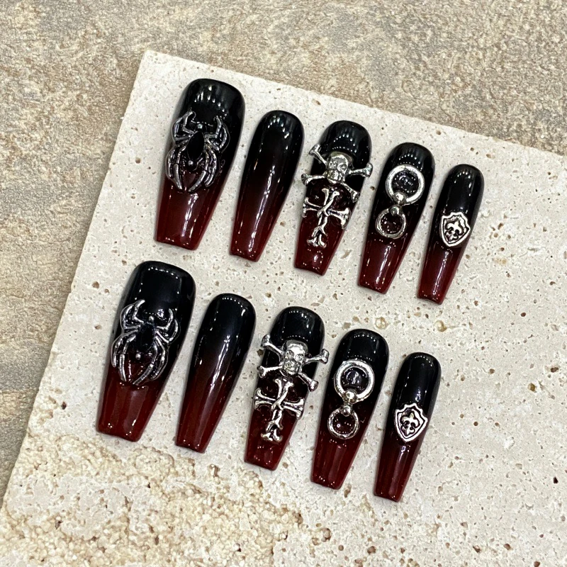 10pcs/set Y2k Handmade Wearable Fake Nails Gradient Dark Red Halloween Press on Dark Color Full Cover False Manicure Nail Tips
10pcs/set Y2k Handmade Wearable Fake Nails Gradient Dark Red Halloween Press on Dark Color Full Cover False Manicure Nail Tips