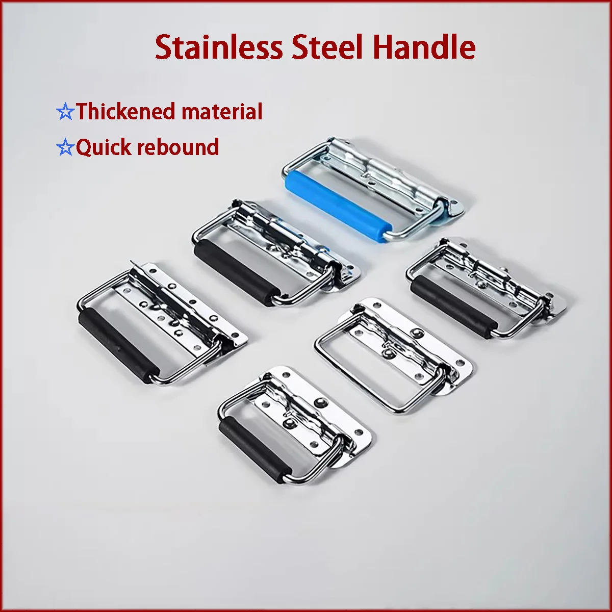Stainless Steel Foldable Spring Handles - Industrial Swivel Pull Handles for Toolboxes, Aluminum Cases & Lithium Battery Boxes
Stainless Steel Foldable Spring Handles - Industrial Swivel Pull Handles for Toolboxes, Aluminum Cases & Lithium Battery Boxes