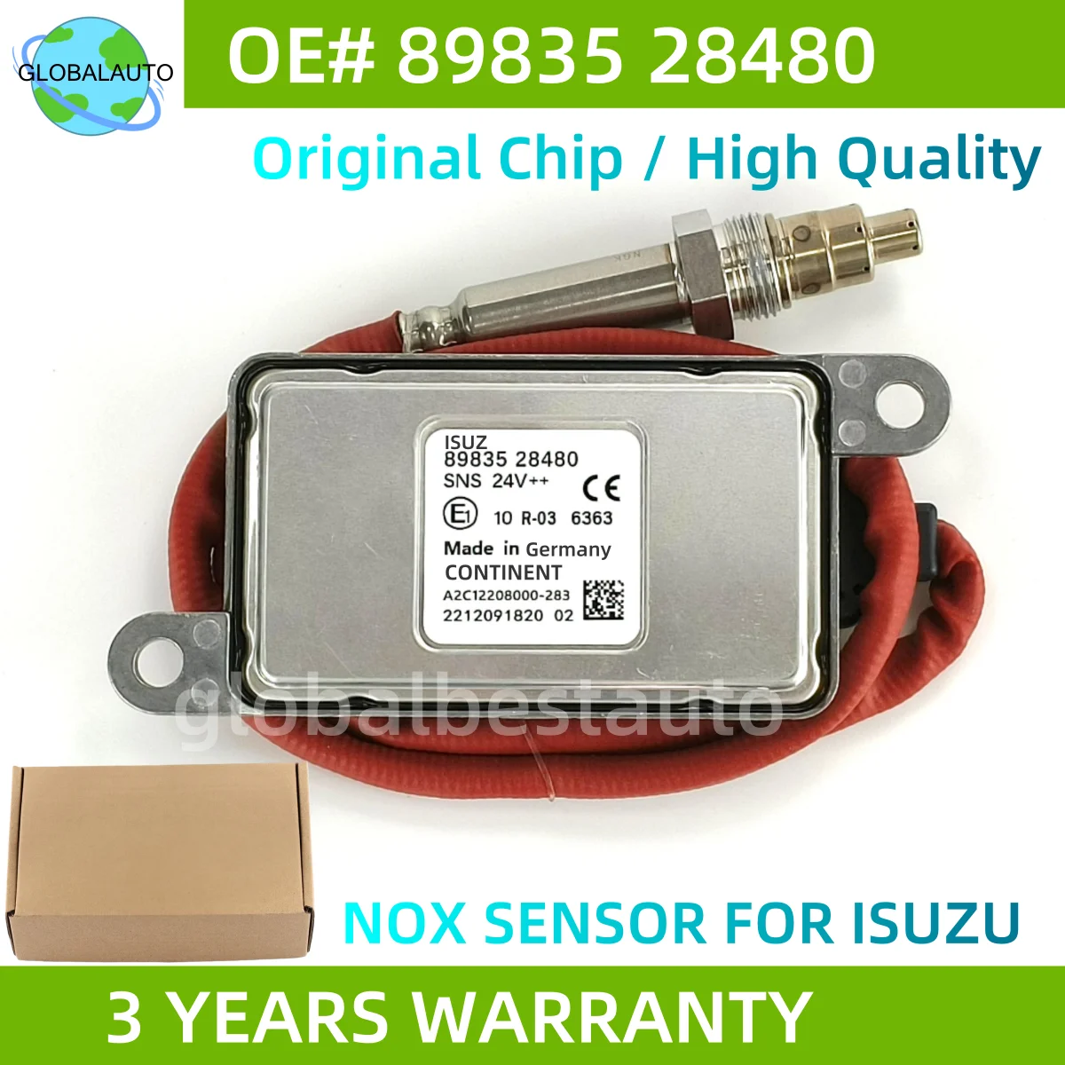 89835-28480 A2C12208000-283 8983528480 89835 28480 Nitrogen Oxygen Sensor 24V For ISUZU Truck Parts Nox Sensor
89835-28480 A2C12208000-283 8983528480 89835 28480 Nitrogen Oxygen Sensor 24V For ISUZU Truck Parts Nox Sensor
