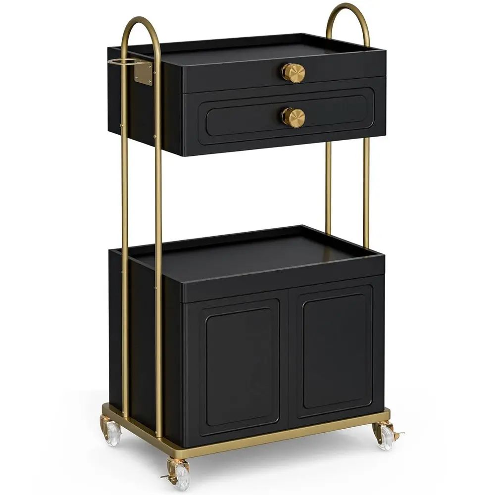 Trolley Cart with Lockable Wheels, Station Cabinet with Drawers - Stylist & Makeup Organizer for Beauty, Spa, and Barbershop (Bl
Trolley Cart with Lockable Wheels, Station Cabinet with Drawers - Stylist & Makeup Organizer for Beauty, Spa, and Barbershop (Bl