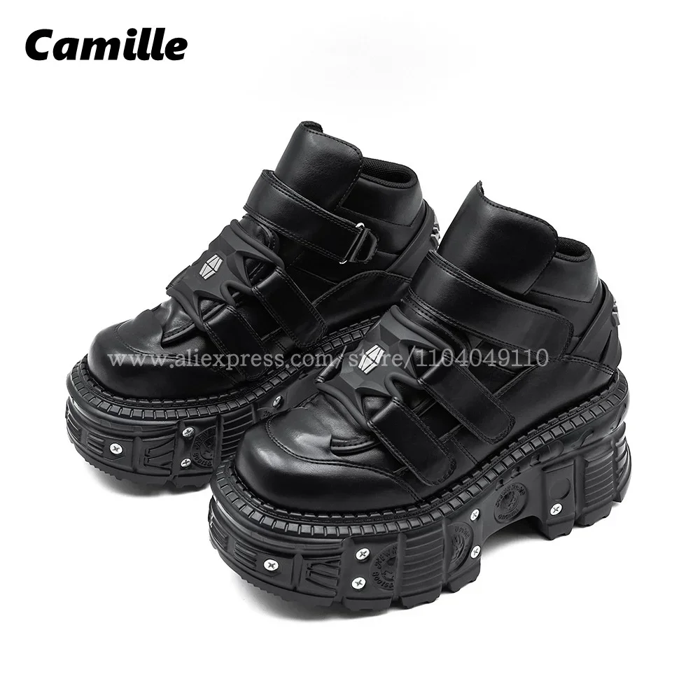 Black Punk Style Chunky Heel Hook&Loop Casual Boots Large Size New Fashion INS Casual Shoes Round Toe 9CM Heel Cool Girl Boots
Black Punk Style Chunky Heel Hook&Loop Casual Boots Large Size New Fashion INS Casual Shoes Round Toe 9CM Heel Cool Girl Boots