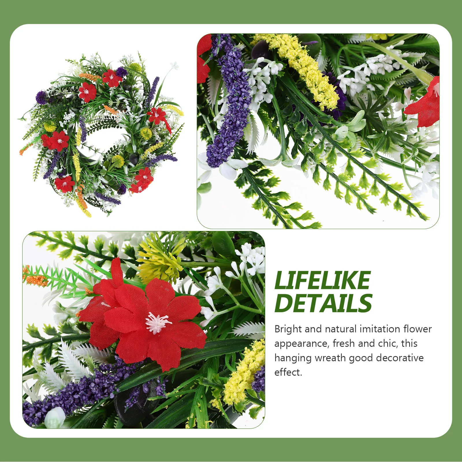 35cm Bright Natural Imitation Flower Appearance Fresh Decorative Effect Indoor Outdoor Spring Summer Wreath Front Door Porch
35cm Bright Natural Imitation Flower Appearance Fresh Decorative Effect Indoor Outdoor Spring Summer Wreath Front Door Porch