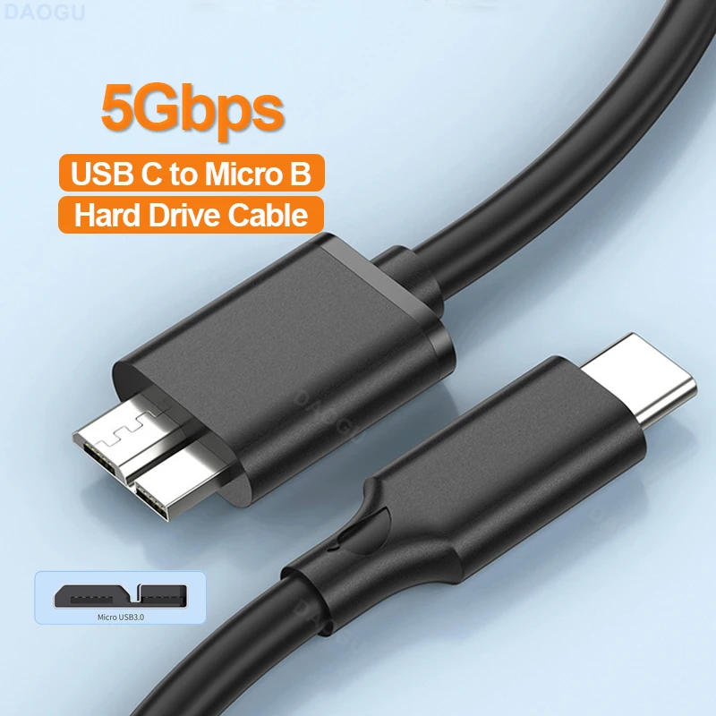 5Gbps 3.0 USB C to Micro B Cable Short Hard Disk Drive Data Cord for MacBook Laptop Camera Phone External Disk Cable 2m 1m Long
5Gbps 3.0 USB C to Micro B Cable Short Hard Disk Drive Data Cord for MacBook Laptop Camera Phone External Disk Cable 2m 1m Long