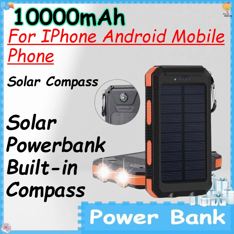 10000mAh Solar Compass Mobile Power Bank for IPhone Android Mobile Phone Solar Powerbank Built-in Compass
10000mAh Solar Compass Mobile Power Bank for IPhone Android Mobile Phone Solar Powerbank Built-in Compass