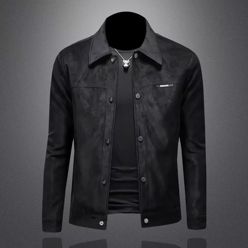 Spring New Sle Men's Slim Fit Casual Faion Jaet Korean Version Trendy Leather Coat Top Outerwear Ant Wrinkle Long Sve
Spring New Sle Men's Slim Fit Casual Faion Jaet Korean Version Trendy Leather Coat Top Outerwear Ant Wrinkle Long Sve