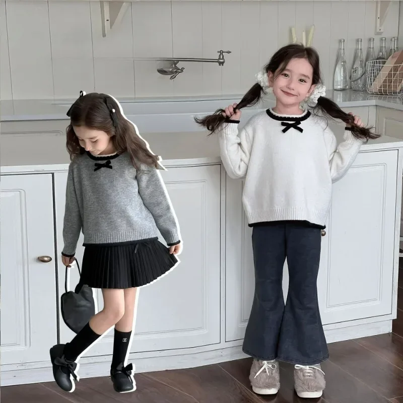 Ins Korean Style Kids Baby Girls Sweater Cute Bow Color Match Knitted Sweater Toddler Kawaii Sweet Soft Pullovers High Quality
Ins Korean Style Kids Baby Girls Sweater Cute Bow Color Match Knitted Sweater Toddler Kawaii Sweet Soft Pullovers High Quality
