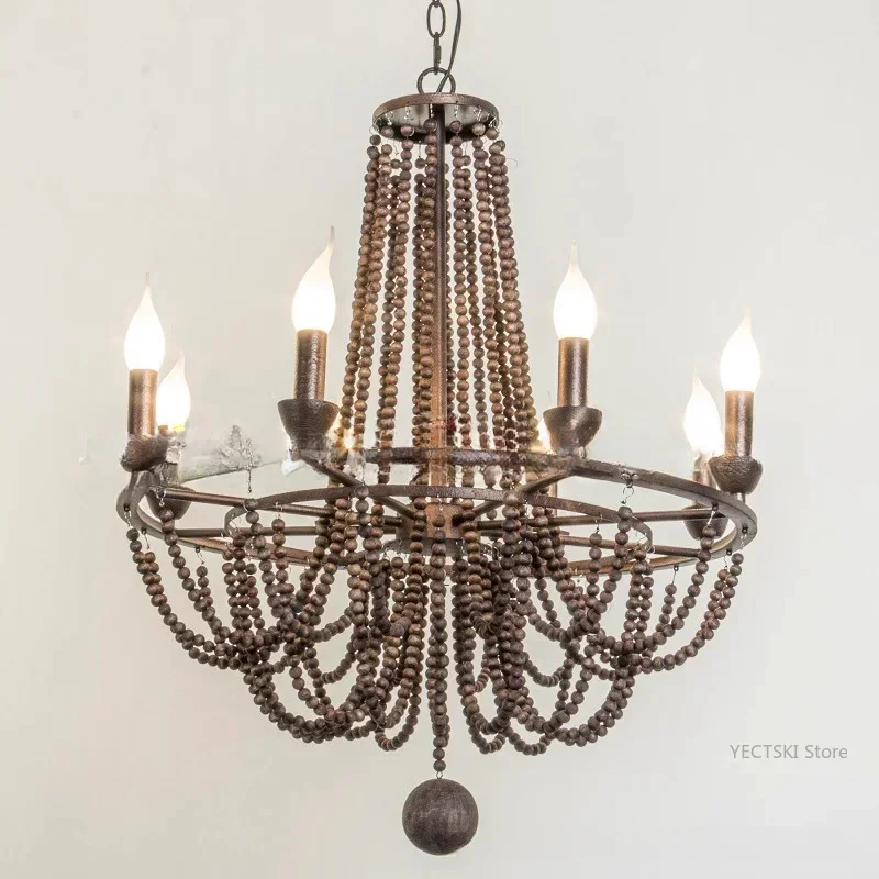 GHEUVNJ Vintage iron home stay lamps Stair living room lamps Creative American village wooden bead restaurant chandelier
GHEUVNJ Vintage iron home stay lamps Stair living room lamps Creative American village wooden bead restaurant chandelier