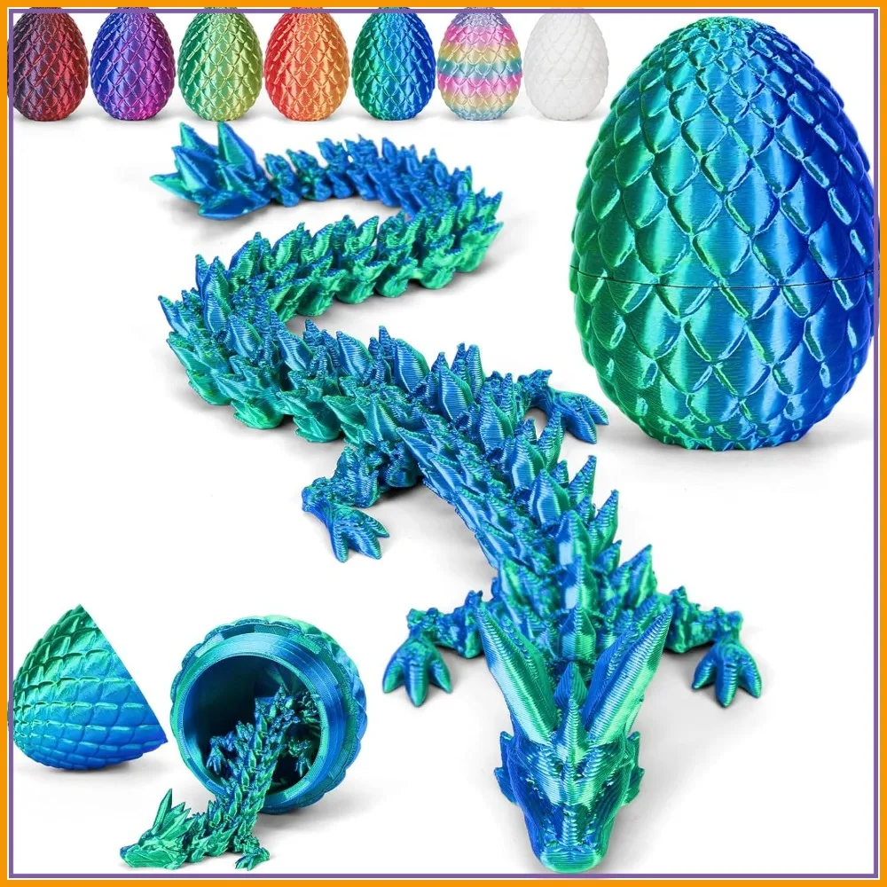 3D Printed Articulated Crystal Dragon Inside Surprise Egg Fidget Toy for Teens (Laser Cyan)
3D Printed Articulated Crystal Dragon Inside Surprise Egg Fidget Toy for Teens (Laser Cyan)