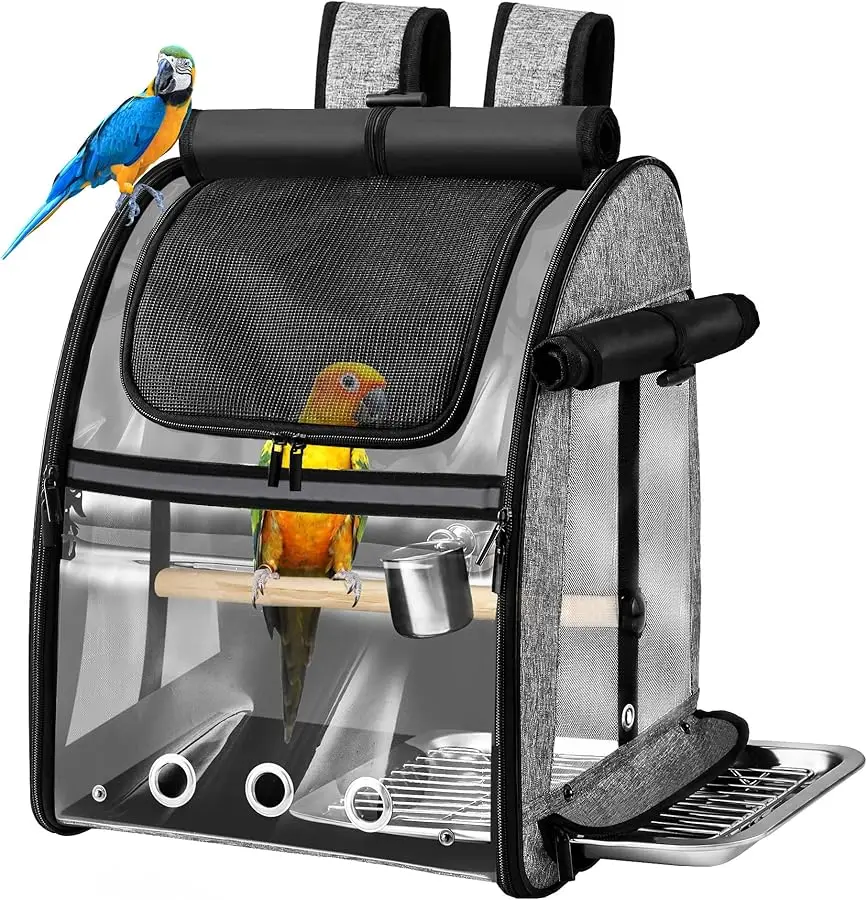 Bird Carrier Bag with Indestructible Stainless Steel Mesh, Bird Tra el Cage with Stand, Easy to Clean Backpack for Parrot, Porta
Bird Carrier Bag with Indestructible Stainless Steel Mesh, Bird Tra el Cage with Stand, Easy to Clean Backpack for Parrot, Porta
