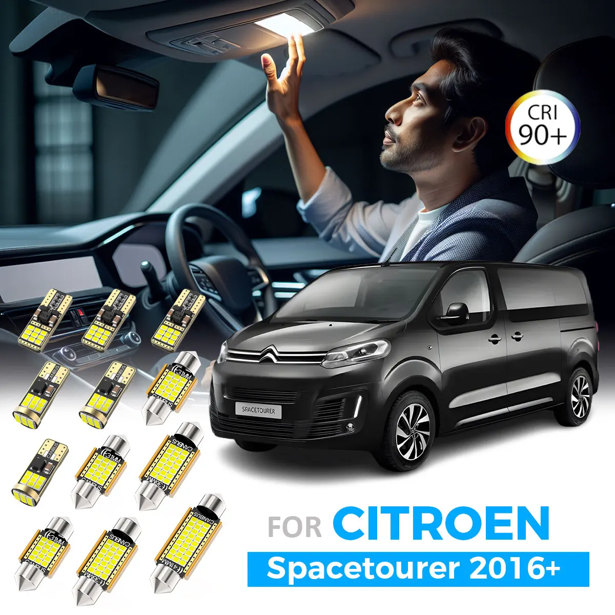 AENVTOL 12Pcs Canbus LED Interior Bulb Light Kit For Citroen Spacetourer 2016 2017 2018 2019 Car Indoor Dome Reading Trunk Lamp
AENVTOL 12Pcs Canbus LED Interior Bulb Light Kit For Citroen Spacetourer 2016 2017 2018 2019 Car Indoor Dome Reading Trunk Lamp