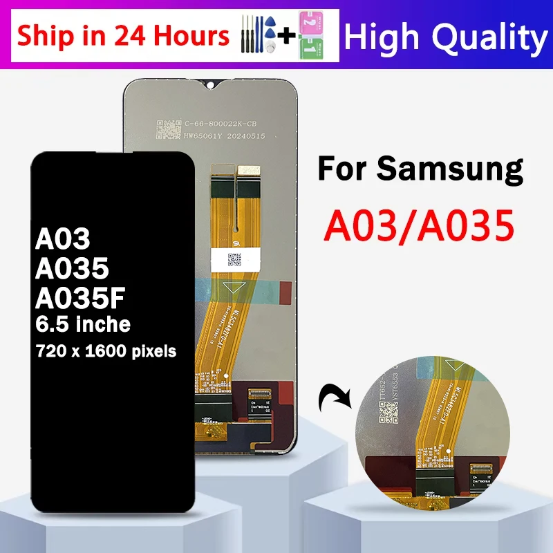 6.5"Hight Quality For Samsung A03 A035 LCD Display with Touch Screen Digitizer For Samsung SM-A035F/DS A035M A035 Display
6.5"Hight Quality For Samsung A03 A035 LCD Display with Touch Screen Digitizer For Samsung SM-A035F/DS A035M A035 Display