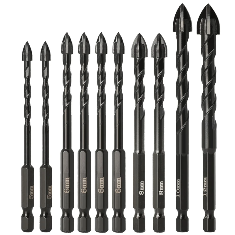 10Piece Multifunctional Tile Drill Bit Hexagonal Handle Screw Triangular Drill Hexagonal Handle Black
10Piece Multifunctional Tile Drill Bit Hexagonal Handle Screw Triangular Drill Hexagonal Handle Black