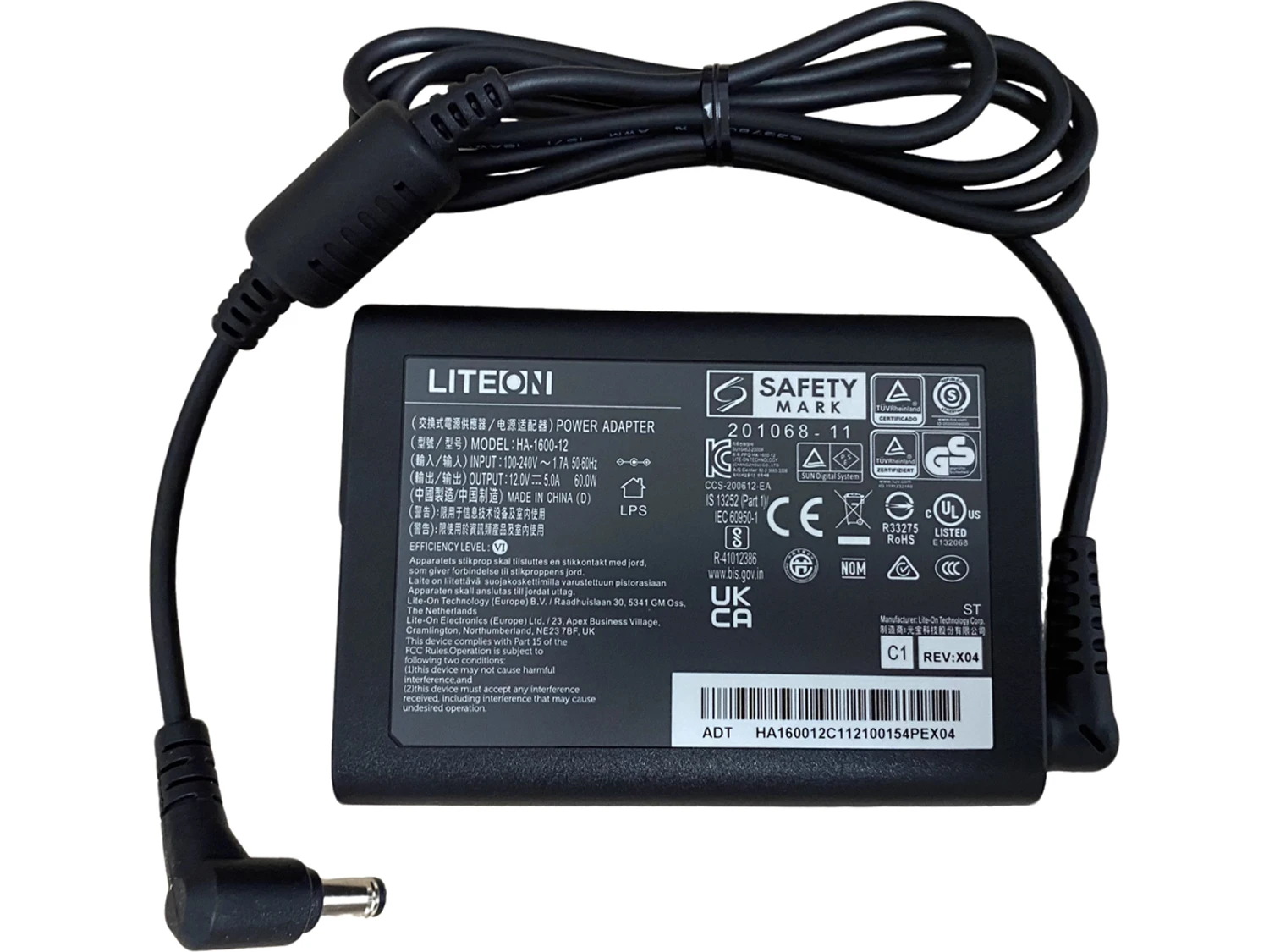 HA-1600-12 LITEON 12V 5A Power Adapter Charger 60W Laptop Power Supply PA-1061-81 PA-1061-0 5.5*2.5mm
HA-1600-12 LITEON 12V 5A Power Adapter Charger 60W Laptop Power Supply PA-1061-81 PA-1061-0 5.5*2.5mm