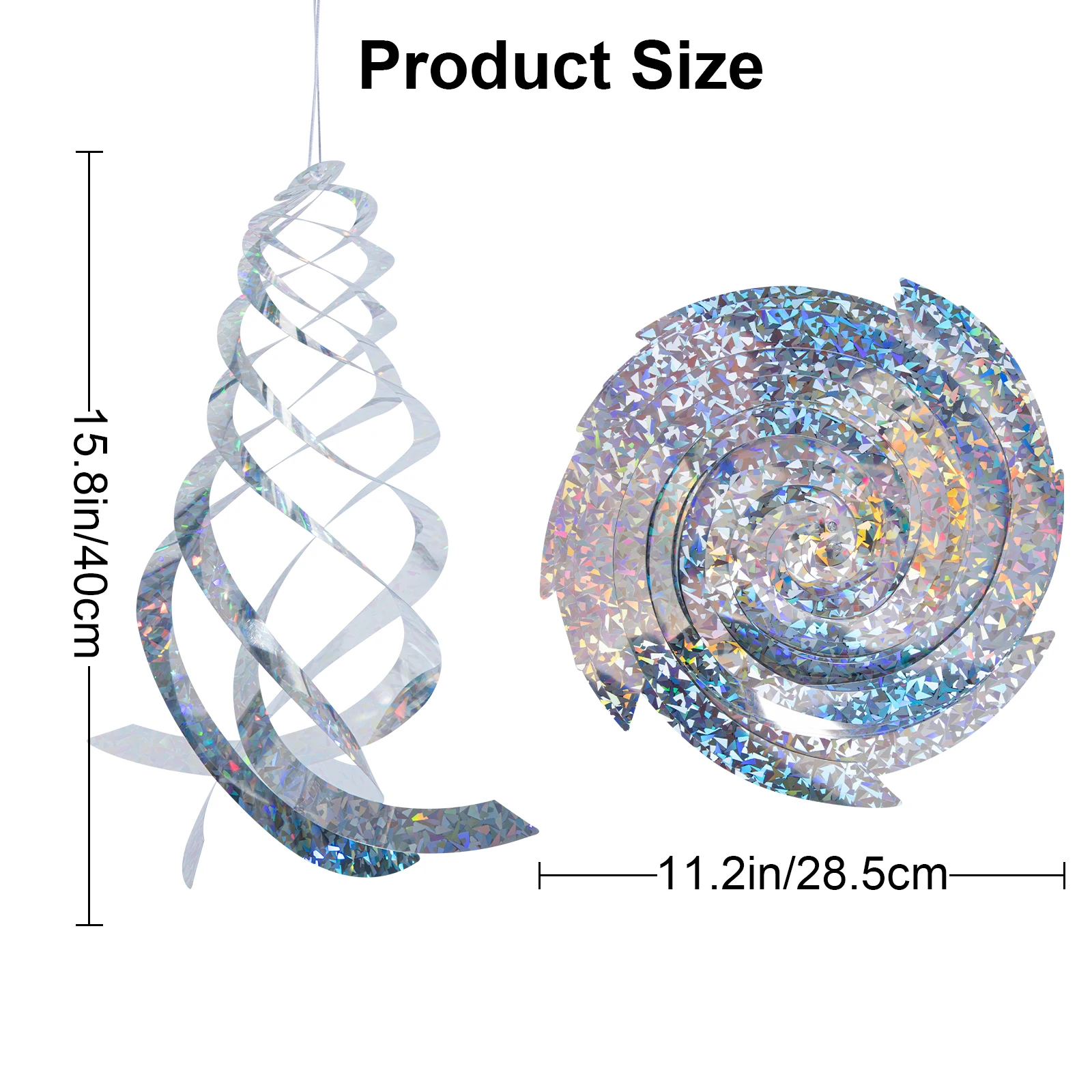 Goture 6pcs Hanging Reflective Bird Deterrent Device Bird Repellent Spiral Reflectors - Drive Woodpeckers Pigeons Geese Away
Goture 6pcs Hanging Reflective Bird Deterrent Device Bird Repellent Spiral Reflectors - Drive Woodpeckers Pigeons Geese Away