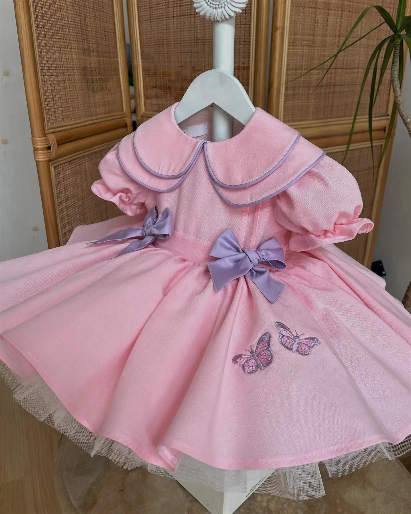 Summer Girl Pink Purple Butterfly Embroidered Double Collar Pink Dress For Casual Party Birthday Wedding Photography B608
Summer Girl Pink Purple Butterfly Embroidered Double Collar Pink Dress For Casual Party Birthday Wedding Photography B608