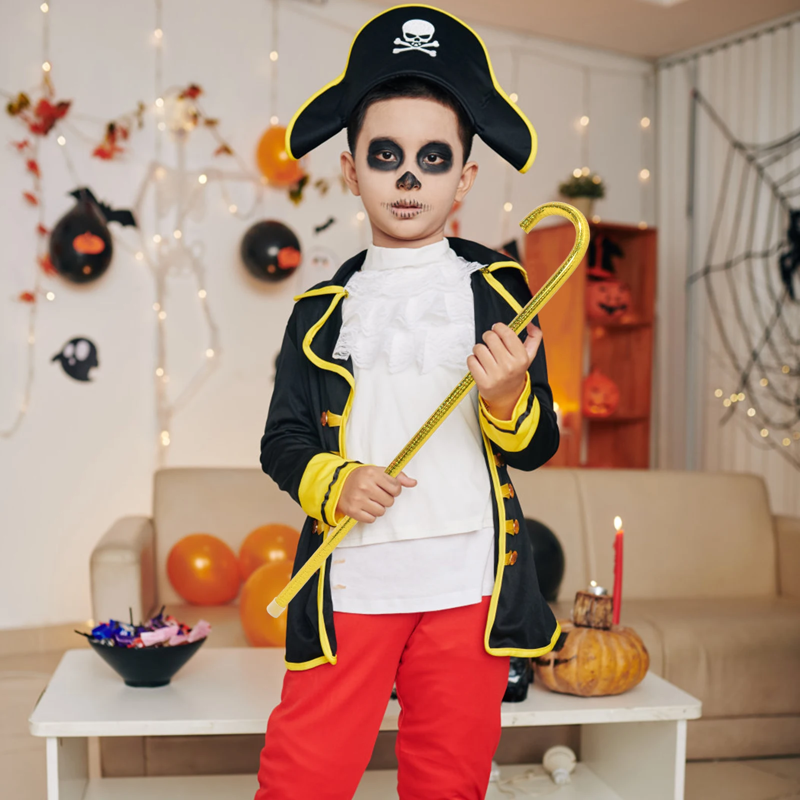 Children Jazz Dance Cane Golden PVC Kids Cosplay Halloween Punk Style Performance Supplies Prop Walking Stick Accessory 
Children Jazz Dance Cane Golden PVC Kids Cosplay Halloween Punk Style Performance Supplies Prop Walking Stick Accessory