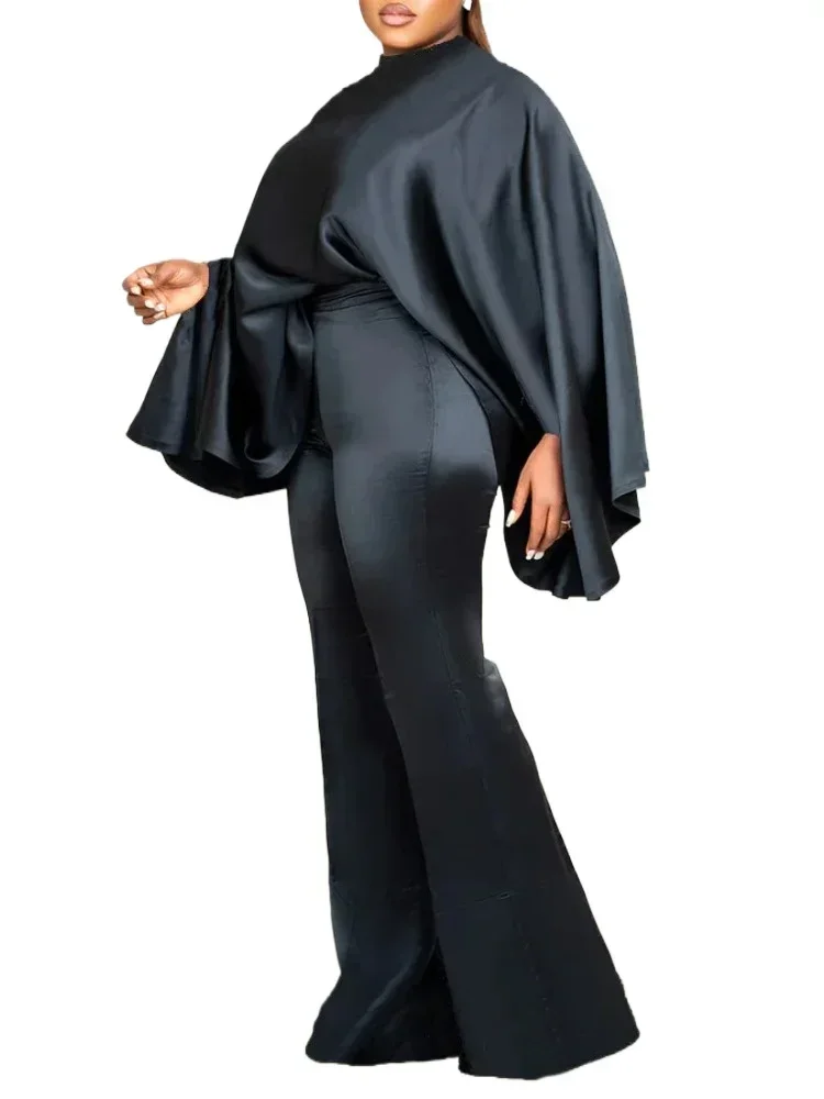 Casual Two Piece Set Women Satin Outfits Loose Batwing Sleeve Wide Leg Pants Winter Spring Elegant 2 Piece Set for Women
Casual Two Piece Set Women Satin Outfits Loose Batwing Sleeve Wide Leg Pants Winter Spring Elegant 2 Piece Set for Women